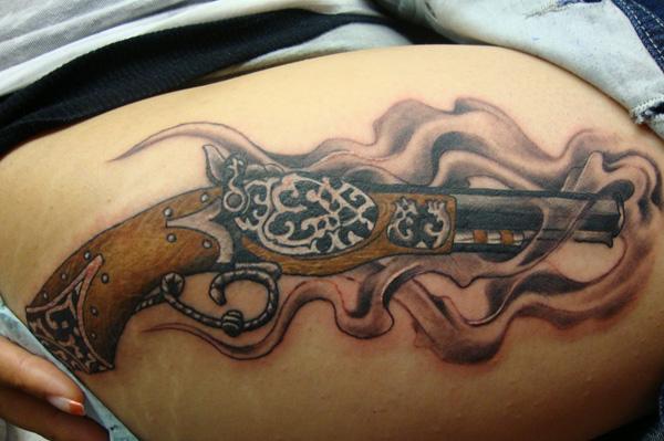 31 gun tattoo 35 Awesome Gun Tattoo Designs