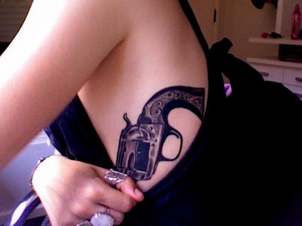 33 gun tattoo 35 Awesome Gun Tattoo Designs