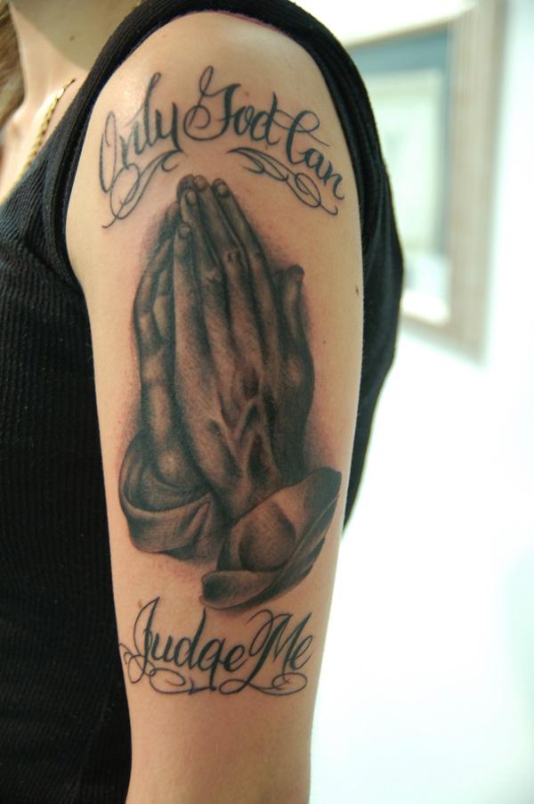 50 Awesome Praying Hands Tattoos