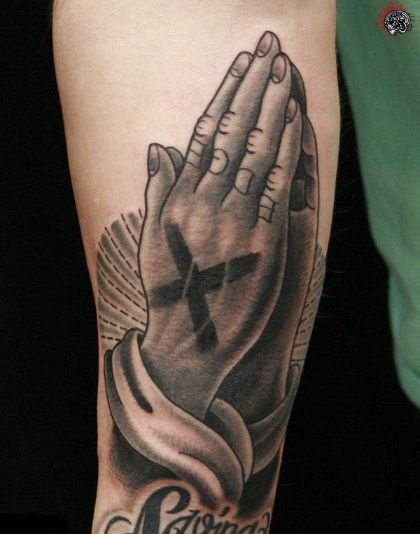 50 Awesome Praying Hands Tattoos