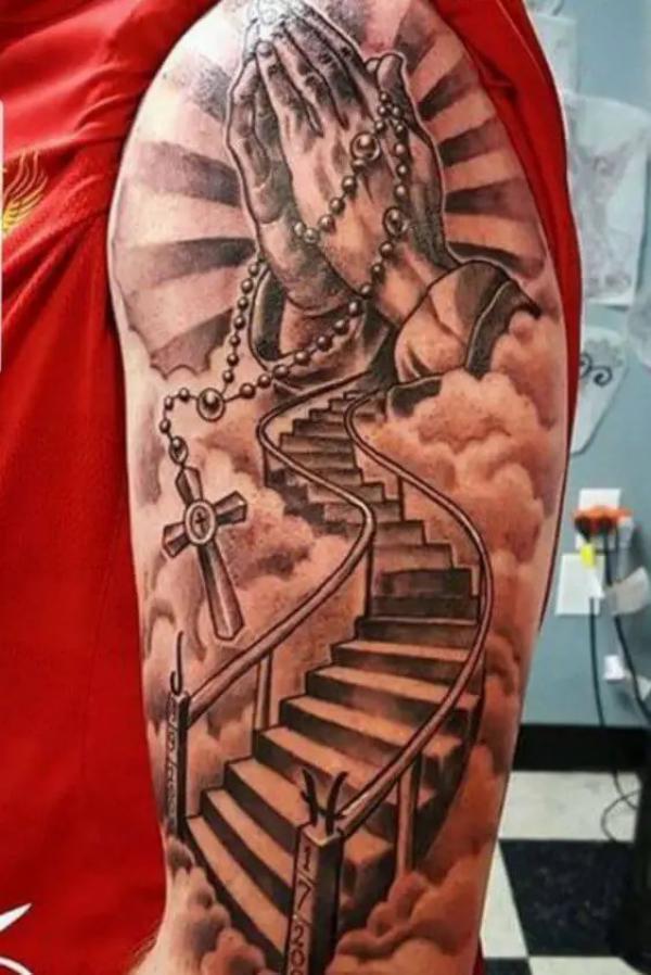 50 Awesome Praying Hands Tattoos