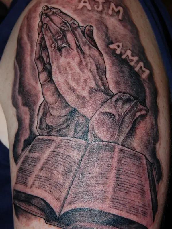 50 Awesome Praying Hands Tattoos