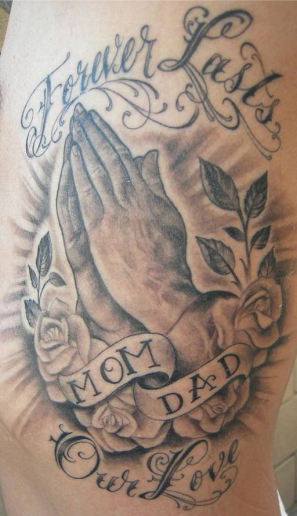50 Awesome Praying Hands Tattoos