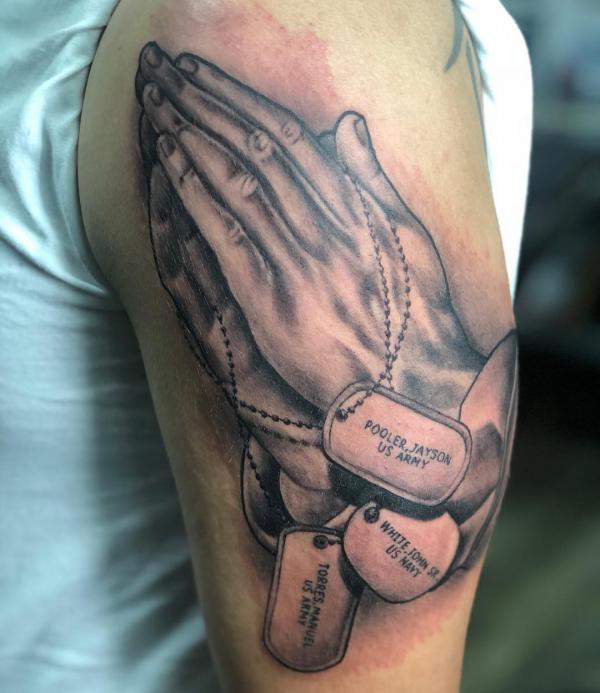 50 Awesome Praying Hands Tattoos