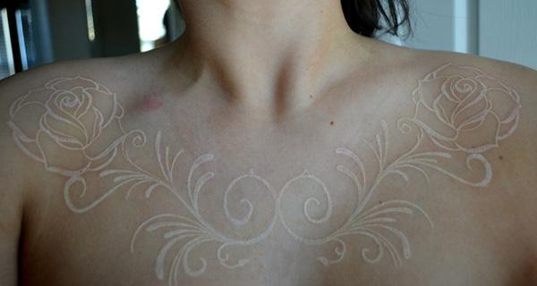 60+ Ideas for White Ink Tattoos
