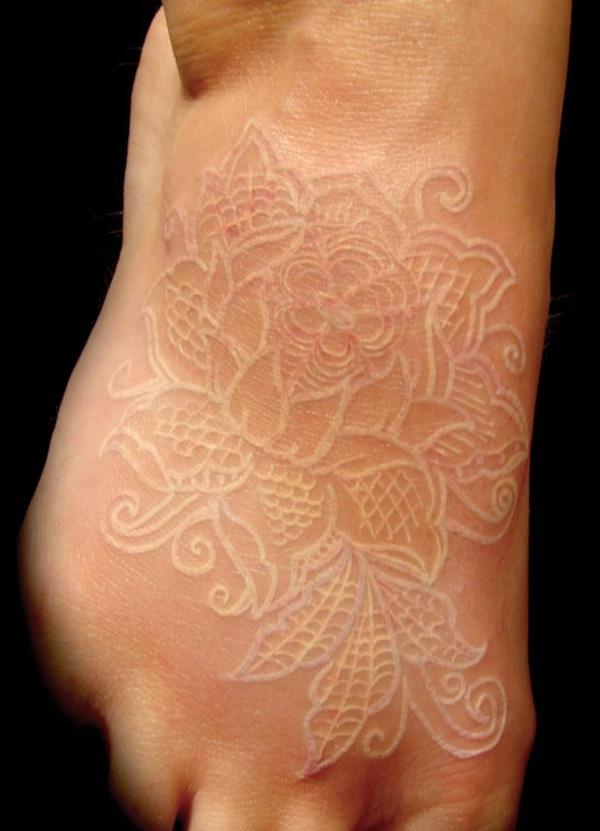 60+ Ideas for White Ink Tattoos