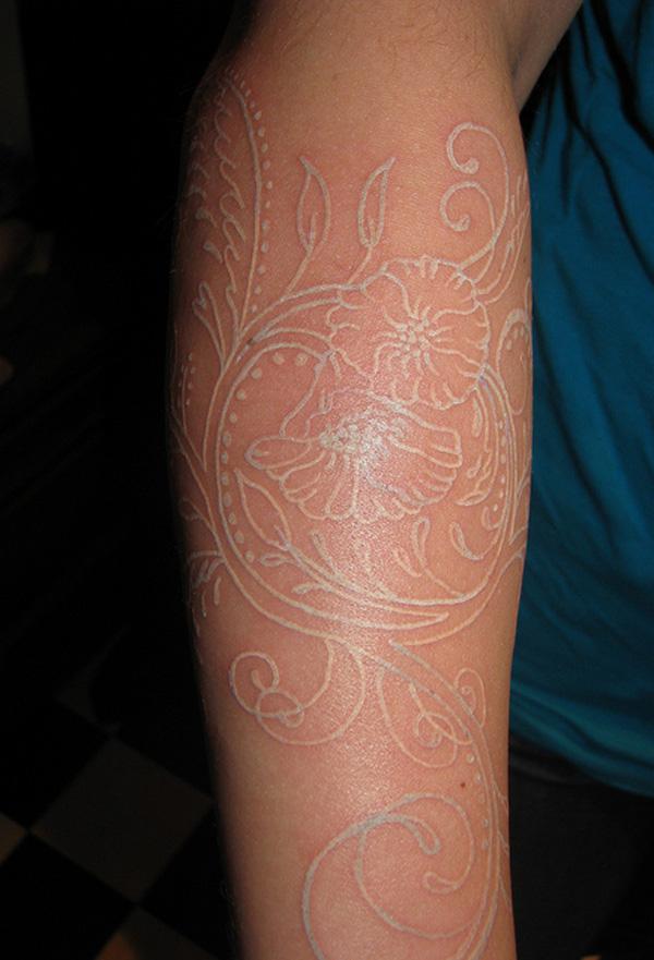 60+ Ideas for White Ink Tattoos