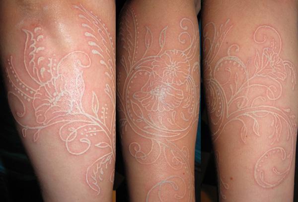 60+ Ideas for White Ink Tattoos