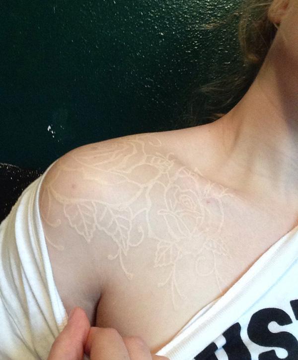 60+ Ideas for White Ink Tattoos