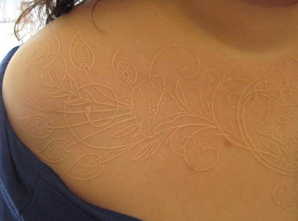 60+ Ideas for White Ink Tattoos