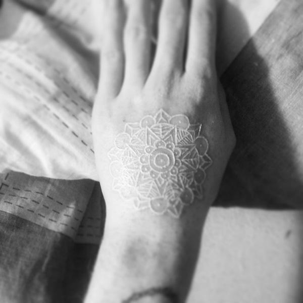 60+ Ideas for White Ink Tattoos