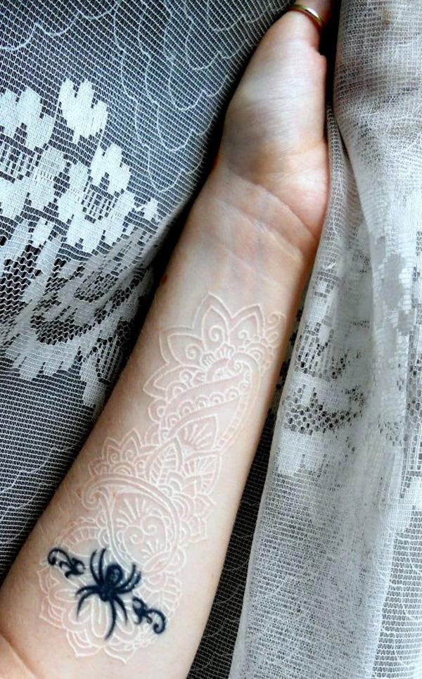 60+ Ideas for White Ink Tattoos