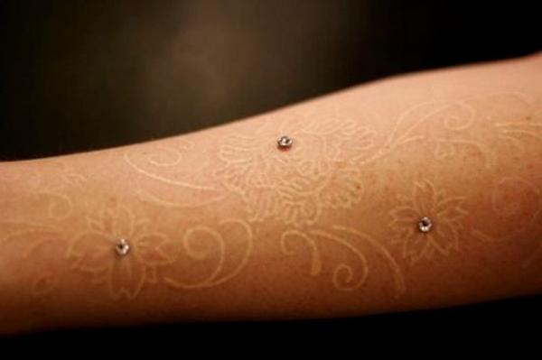 60+ Ideas for White Ink Tattoos