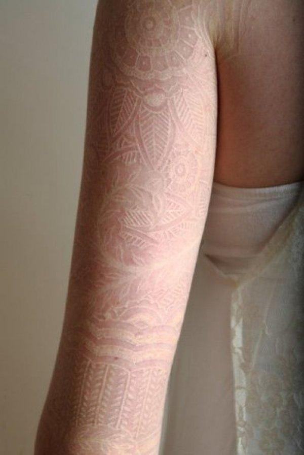60+ Ideas for White Ink Tattoos