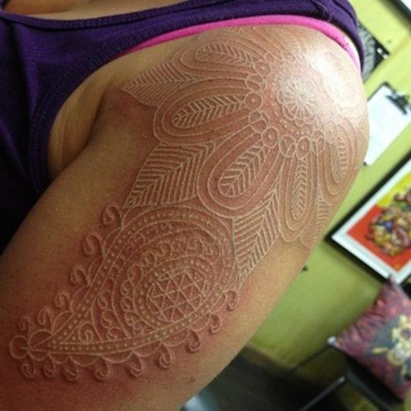 60+ Ideas for White Ink Tattoos