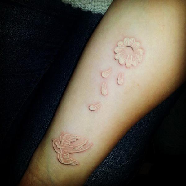 60+ Ideas for White Ink Tattoos