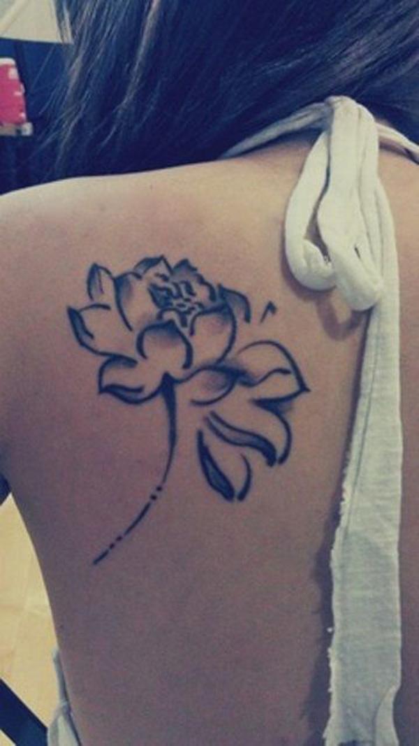 41 lotus on back girly tattoos 50 Examples of Girly Tattoo