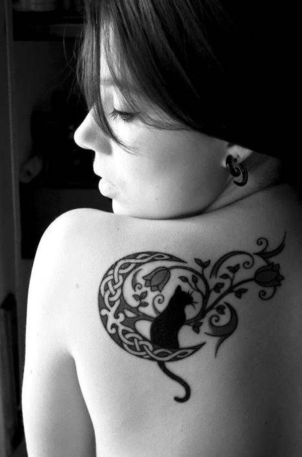 43 Moon and cat girly tattoos 50 Examples of Girly Tattoo
