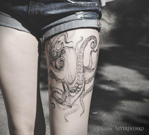 8 Octopus girly tattoos 50 Examples of Girly Tattoo
