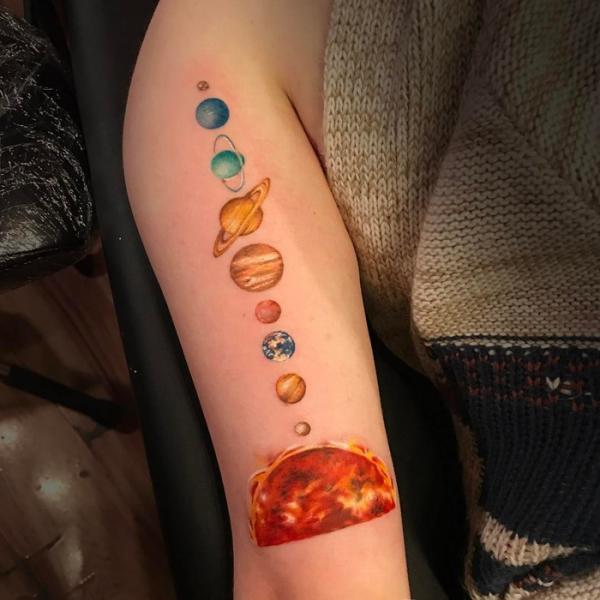 90 Solar System Tattoo Designs for your Celestial Love