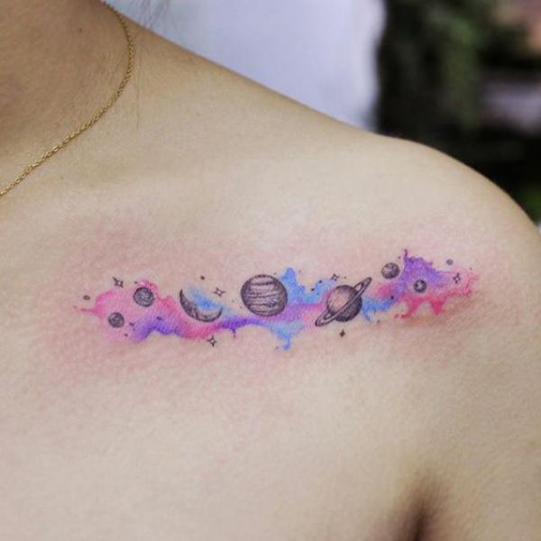 90 Solar System Tattoo Designs for your Celestial Love