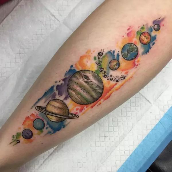 90 Solar System Tattoo Designs for your Celestial Love