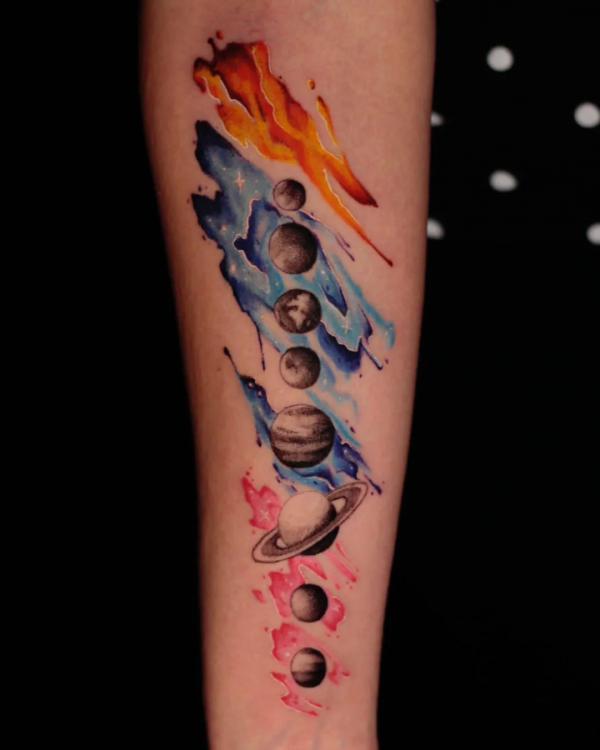 90 Solar System Tattoo Designs for your Celestial Love