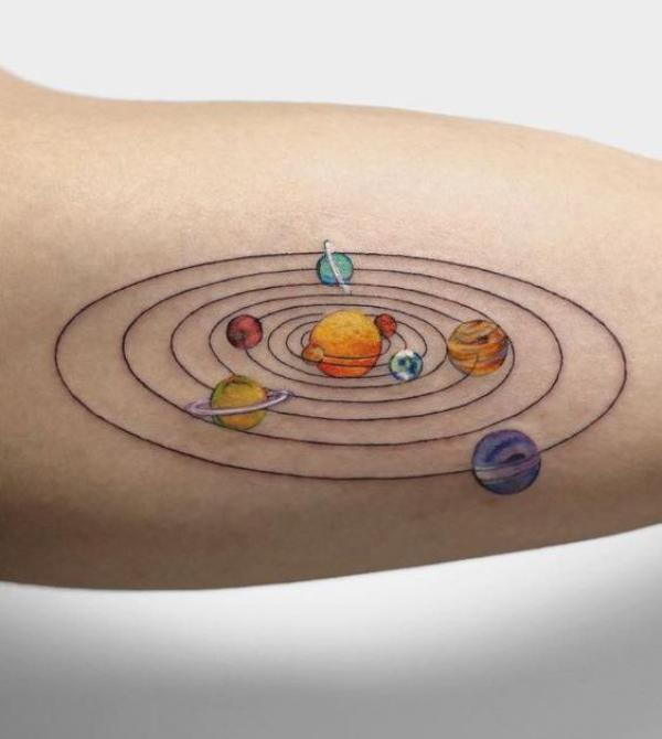 90 Solar System Tattoo Designs for your Celestial Love