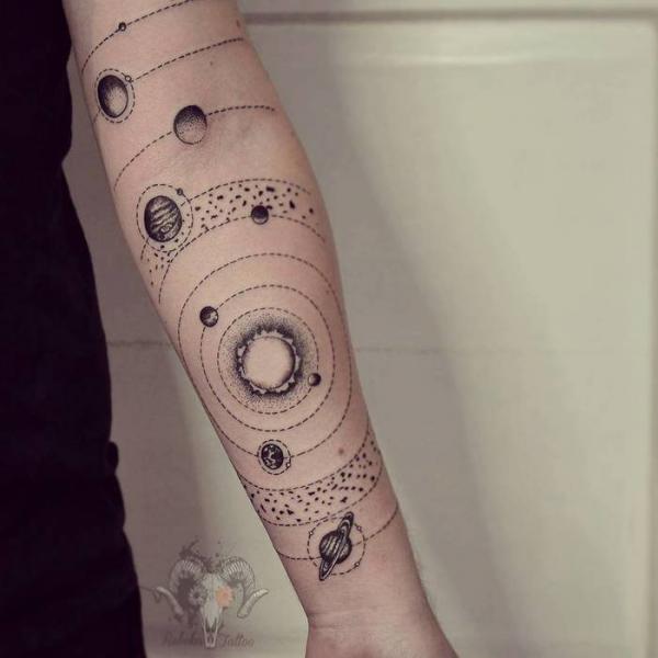90 Solar System Tattoo Designs for your Celestial Love