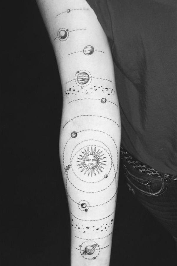 90 Solar System Tattoo Designs for your Celestial Love