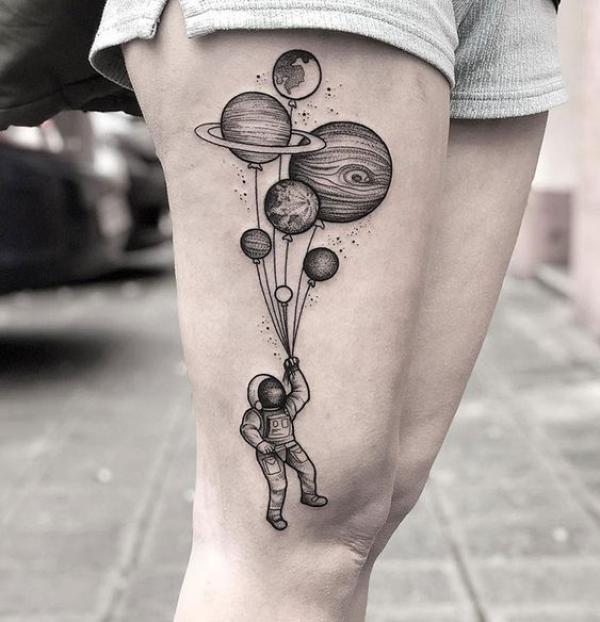 90 Solar System Tattoo Designs for your Celestial Love