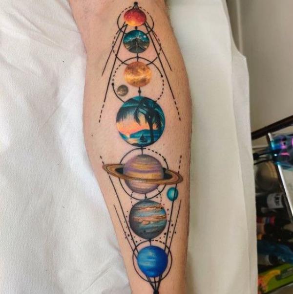 90 Solar System Tattoo Designs for your Celestial Love