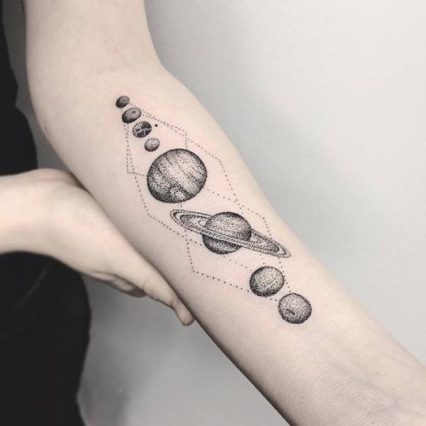 90 Solar System Tattoo Designs for your Celestial Love