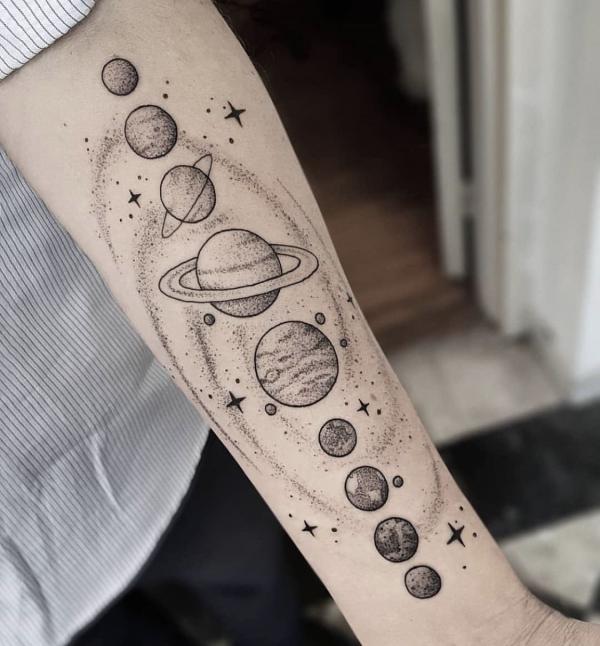 90 Solar System Tattoo Designs for your Celestial Love