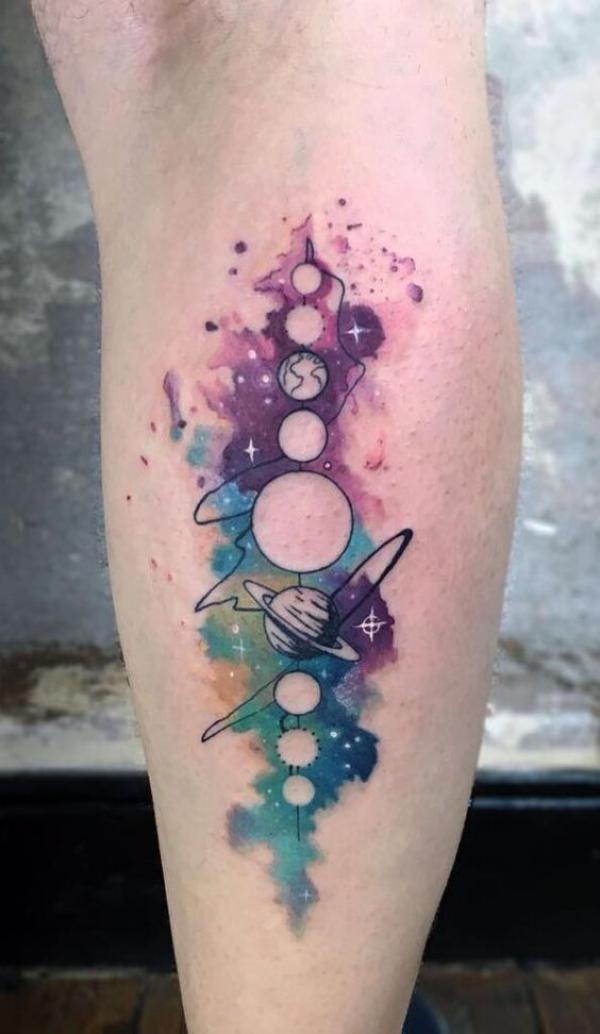 90 Solar System Tattoo Designs for your Celestial Love