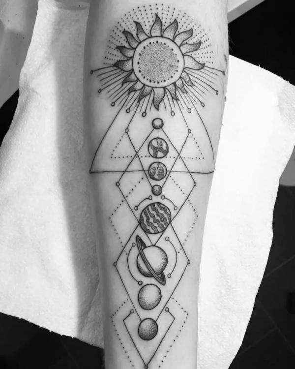 90 Solar System Tattoo Designs for your Celestial Love