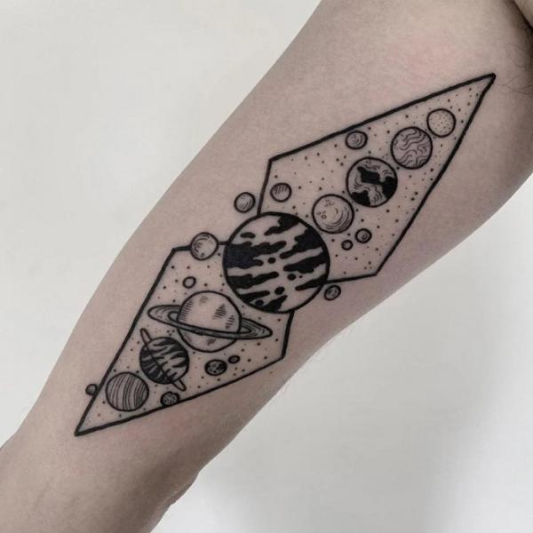 90 Solar System Tattoo Designs for your Celestial Love