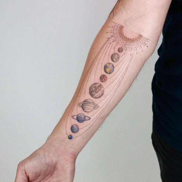 90 Solar System Tattoo Designs for your Celestial Love
