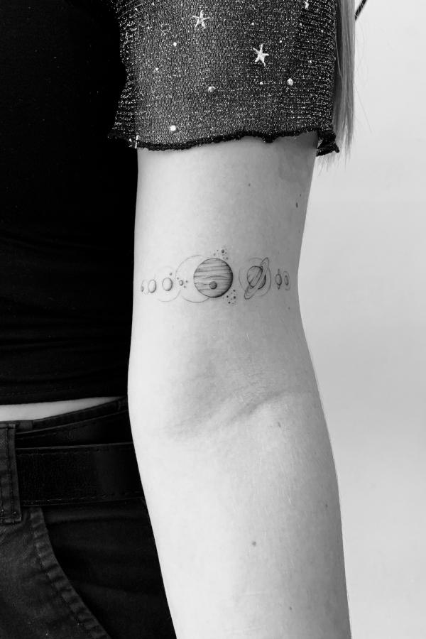 90 Solar System Tattoo Designs for your Celestial Love