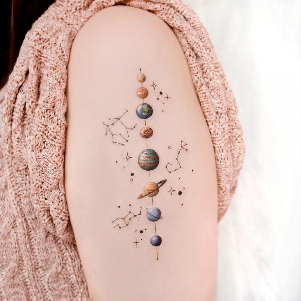 90 Solar System Tattoo Designs for your Celestial Love