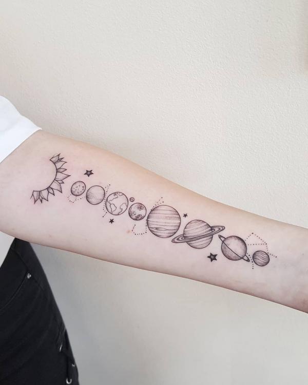 90 Solar System Tattoo Designs for your Celestial Love