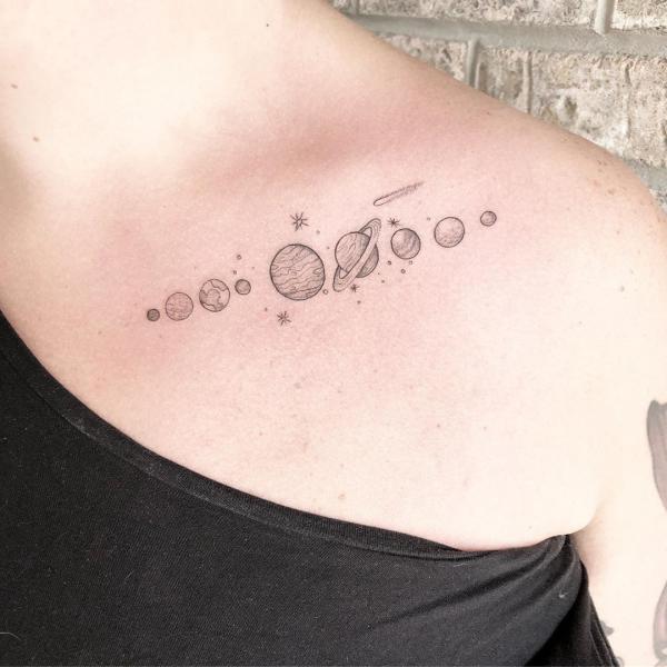 90 Solar System Tattoo Designs for your Celestial Love