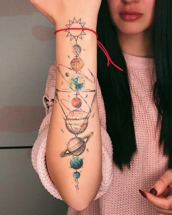 90 Solar System Tattoo Designs for your Celestial Love