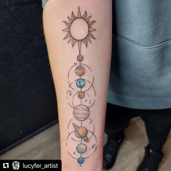 90 Solar System Tattoo Designs for your Celestial Love