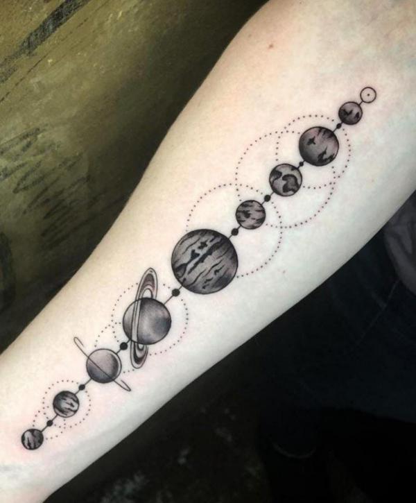 90 Solar System Tattoo Designs for your Celestial Love