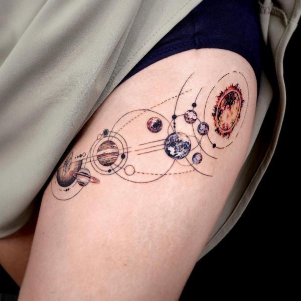 90 Solar System Tattoo Designs for your Celestial Love