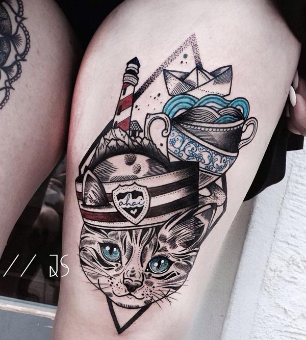 100+ Examples of Cute Cat Tattoo