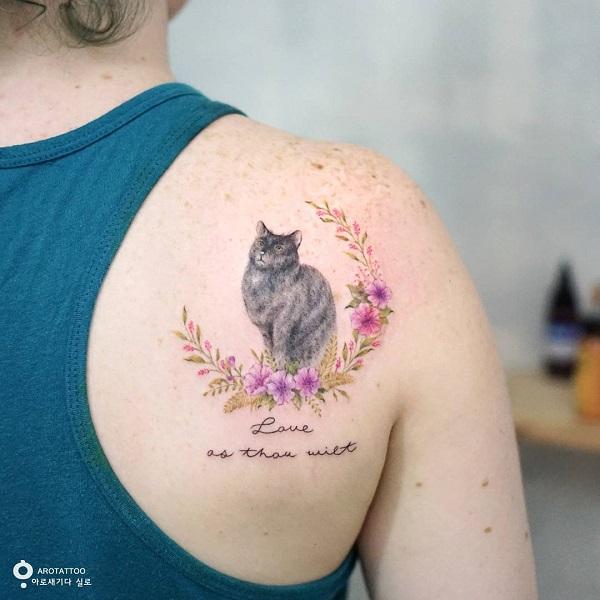 100+ Examples of Cute Cat Tattoo