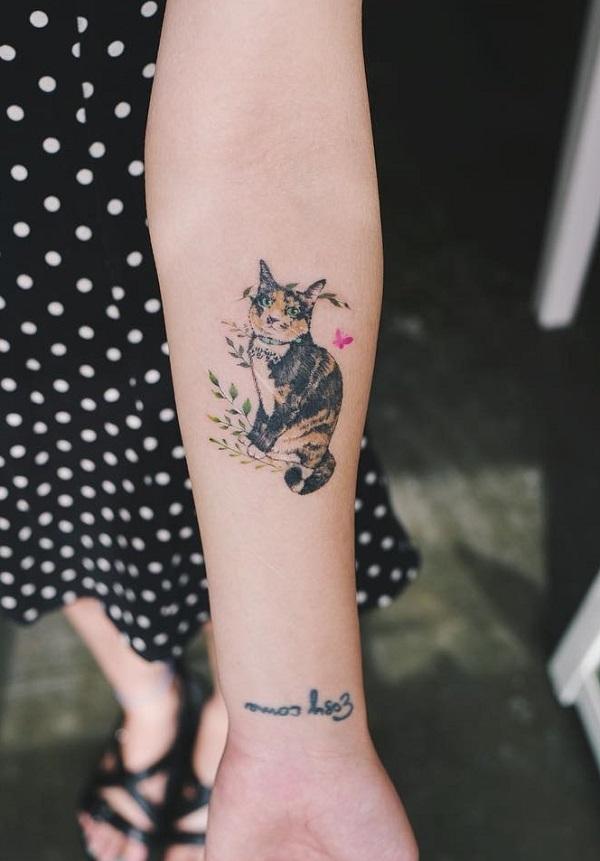 100+ Examples of Cute Cat Tattoo