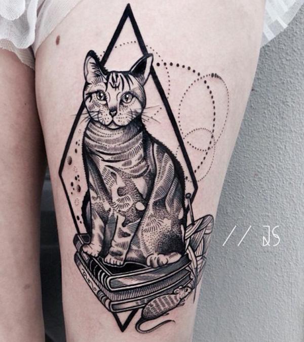 100+ Examples of Cute Cat Tattoo